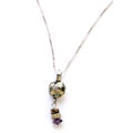 Petite Roman Glass Necklace with Gemstones (Israel)