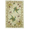 Hand-hooked Bright Monkey Motif Cotton Rug (4' x 6')