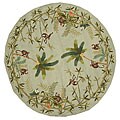 Hand-hooked Bright Green Cotton Monkey Rug (6' Round)