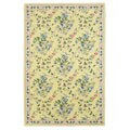Bright Hand-hooked Yellow Floral Cotton Rug (4' x 6')
