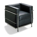 LC Black Leather Chair