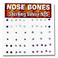 Sterling Silver Multicolor Crystal Nose Bone (Case of 52)