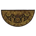 Hand-tufted Half Moon Dark Plum Wool Rug (2' x 4')