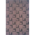 Squares Charcoal Wool Runner (2'3 x 8')