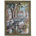 Canal with Shops Wall Tapestry
