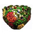 Tiffany-style Red Rose Wall Light