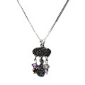 Hammered Sterling Silver Gemstone Dangle Pendant (Israel)