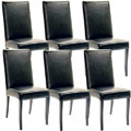 Hampton Black Leather Dining Chairs (Set of 6)