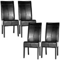 Dark Brown Leather Dining Chairs (Set of 4)