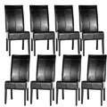 Dark Brown Leather Dining Chairs (Set of 8)