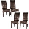 Frederica Dark Brown Leather Dining Chairs (Set of 4)