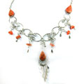 Orange Agate Necklace and Earring Set (Peru)
