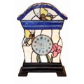 Tiffany-style Clock Accent Lamp