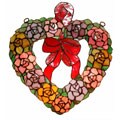 Tiffany-style Love Hanging Stained Glass Wreath