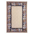 Hand-hooked Tea Party Blue Wool Rug (3'6 x 5'6)