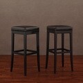 Kari Dark Brown Leather Barstools (Set of 2)