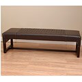 Dark Brown Woven Leather Bench