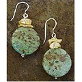 Puff Turquoise and Keshi Pearl Earrings (USA)