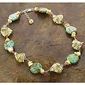 African Turquoise Keshi Pearl Glass Necklace (USA)