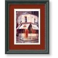 George Botich Bake Shop in the Rain Framed Art Print