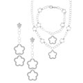 Sterling Silver Necklace Bracelet Earring Set