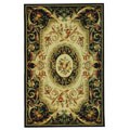 Hand-hooked Fruit Harvest Black Wool Rug (6' x 9')