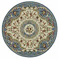 Hand-hooked Fruit Harvest Blue Wool Rug (5'6 Round)