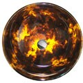 Brown and Gold Fusion Tempered Glass Vessel Sink