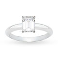 Certified 18k Gold 1ct TDW GIA Certified Emerald Diamond Solitaire Ring (D, SI1)