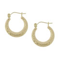14k Yellow Gold DC Hoop Earrings