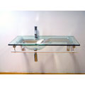 Modern Glass Vanity with Formed Glass Sink