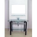 Modern Style Glass Vanity and Shelf