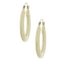 14k Yellow Gold Oval Hoop Earrings