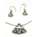 Handcrafted Sparkling Blue Choker and Earring Set (India)