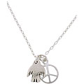 Sterling Silver Charming Life Peace and Dove Charm Necklace