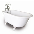 Trinity White Traditional Clawfoot Bathtub Package