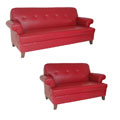 Vibrant Red Sofa and Loveseat Set