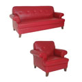 Vibrant Red Sofa and Chair Set