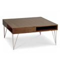 Snap Walnut Large Square Coffee Table