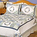 Forget Me Not Cotton Patchwork Quilt Set