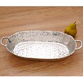 Handmade 'Basket-weave Oval' Pewter Serving Bowl (Mexico)