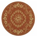 Courtyard Garden Terracotta Indoor/ Outdoor Rug (6'7 Round)