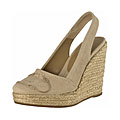Prada Natural Logo Slingback Espadrille Sandals