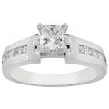 Certified 14k White Gold 1ct TDW Princess Diamond