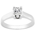 Certified 14k Gold 1/2ct TDW Princess Diamond Solitaire Ring (G-H-I, SI)