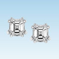 14k White Gold 1/2ct TDW Asscher Diamond Stud Earr ( H-I, SI1)
