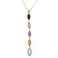 14k Yellow Gold Marquise Gemstone Necklace