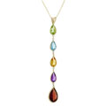 14k Yellow Gold Pear Gemstone Necklace