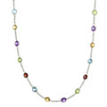 14k White Gold Semi-precious Gemstone Necklace