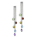 14k White Gold Gemstone Drop Earrings